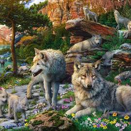 Puzzle 1500 Tavaszi farkasok
